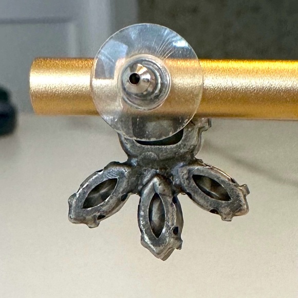 TOVA Light Sapphire and Amethyst Swarovski Crystal Earrings in Antique Silver - Picture 11 of 13